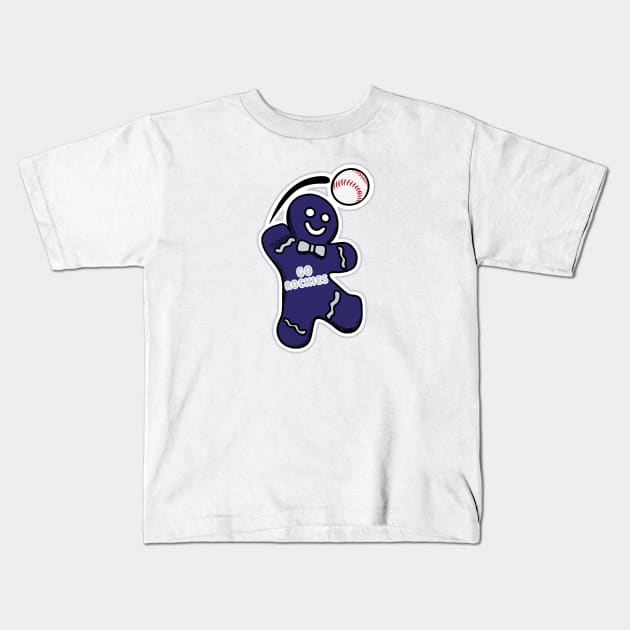 Colorado Rockies Gingerbread Man Kids T-Shirt by Rad Love